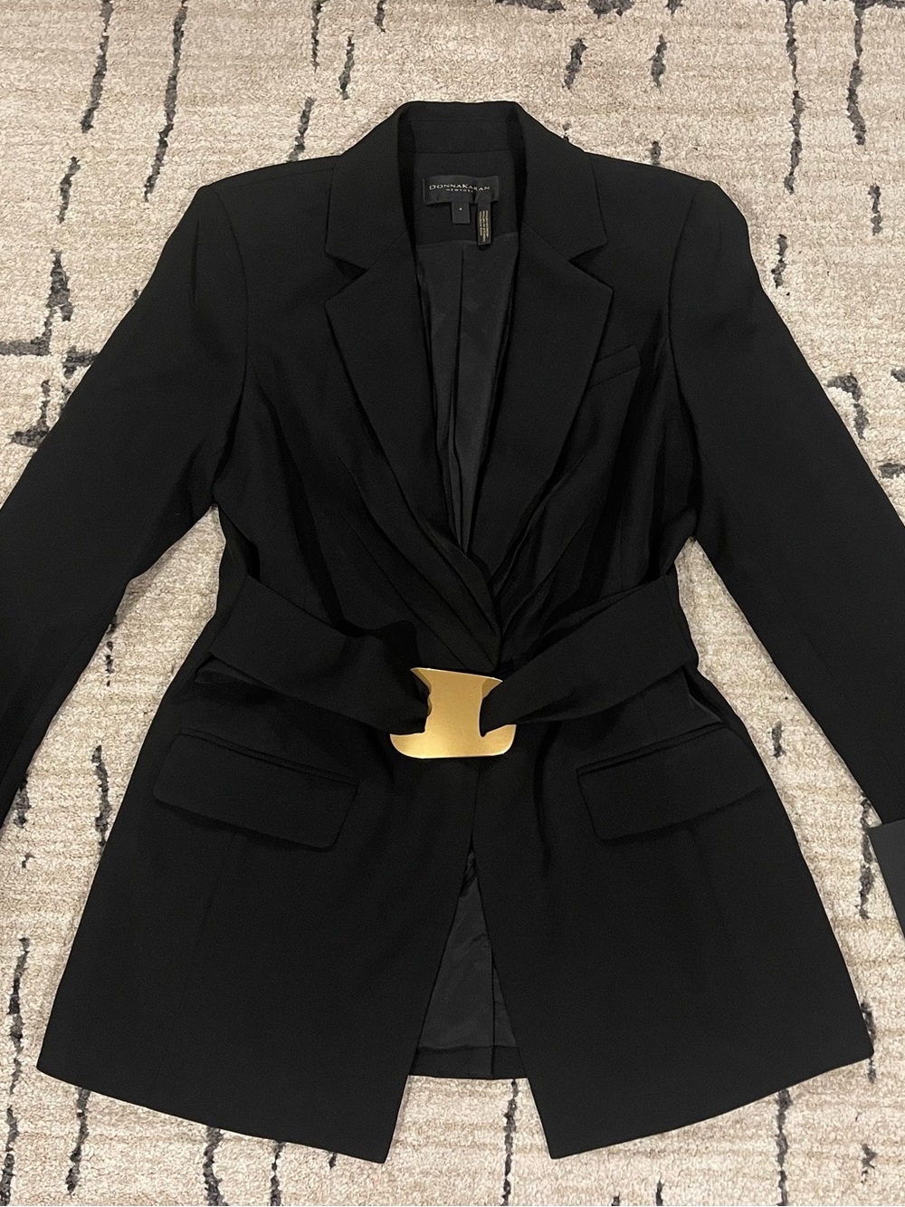 Donna Karan New York Women's Belted Blazer - Size 4 Black NWT